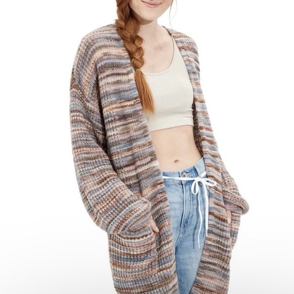 American Eagle Outfitters Sweaters - American Eagle Multi Color Knit Long Line Oversized Cardigan Size‎ XS